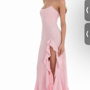 Elegant Pink Strapless Dress